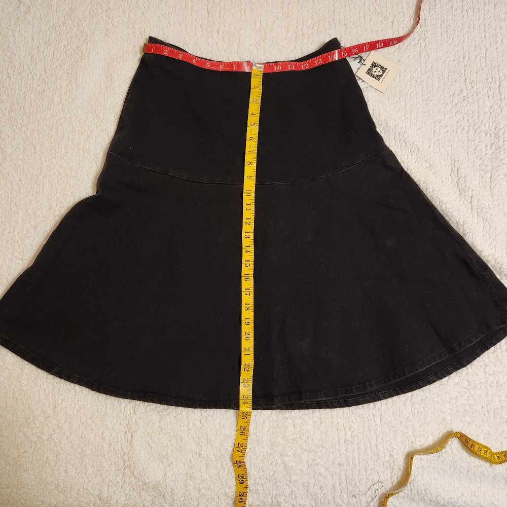NWT Anne Klein Onyx Wash Flared A-Line Skirt Cotton Blend Stretch Fabric Size 6 - Picture 14 of 14